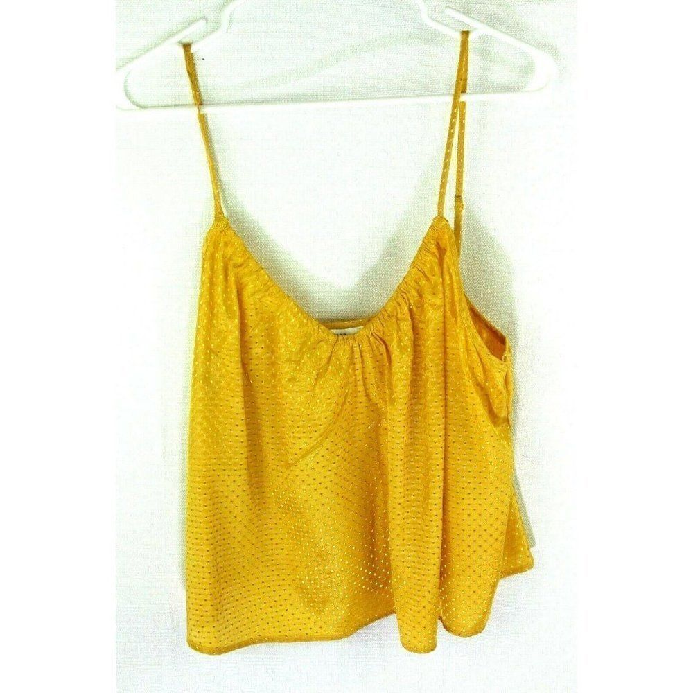 NSR XL Gold Tank Top Cropped Polka-Dot Cami Camisole Womens